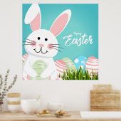 Happy Paaster Bunny-Poster Poster (Keuken)