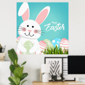 Happy Paaster Bunny-Poster Poster (Thuiskantoor)