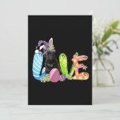 Happy Paaster Bunny Pug Dog Echte Dag Paasdag Kaart (Staand voorkant)