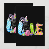 Happy Paaster Bunny Pug Dog Echte Dag Paasdag Kaart (Voorkant / Achterkant)