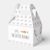 Happy paaster Bunny Rabbit Carrot Polka Dot Favor  Bedankdoosjes (Achterkant)