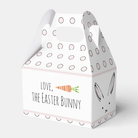 Happy paaster Bunny Rabbit Carrot Polka Dot Favor  Bedankdoosjes (Achterkant)