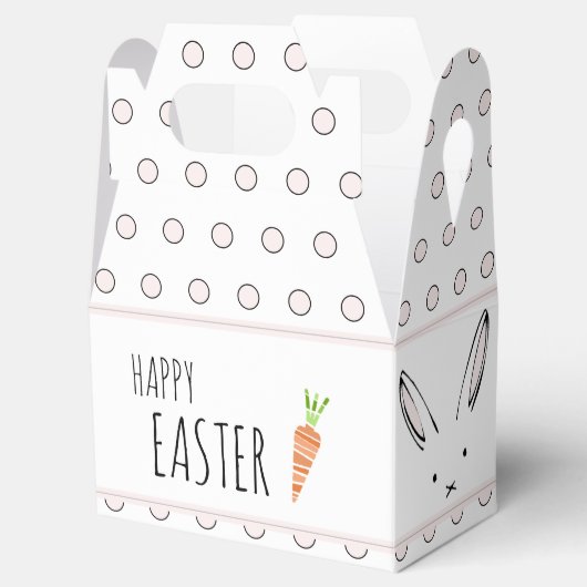 Happy paaster Bunny Rabbit Carrot Polka Dot Favor  Bedankdoosjes (Geopend)