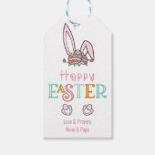 Happy Paaster Bunny Rabbit Ears Cute Egg Gift Labe Cadeaulabel (Voorkant)