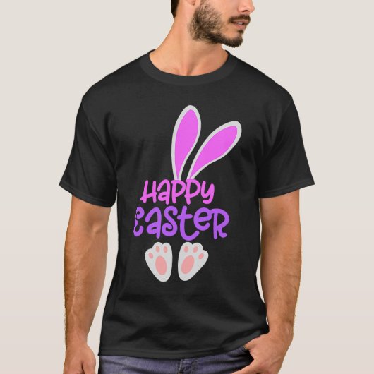 Happy paaster Bunny Rabbit Egg Hunt Cute Ears Girl T-shirt (Voorkant)
