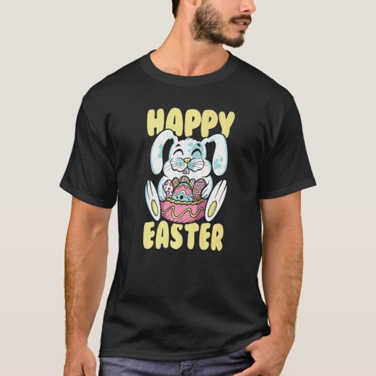 Happy Paaster Bunny Rabbit Eggs Family Dye T-shirt (Voorkant)