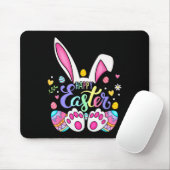 Happy paaster Bunny Rabbit Face Funny Easter Day W Muismat (Met muis)