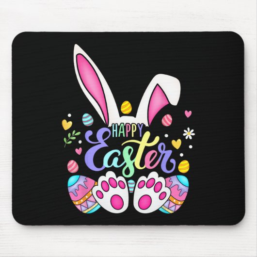Happy paaster Bunny Rabbit Face Funny Easter Day W Muismat (Voorkant)