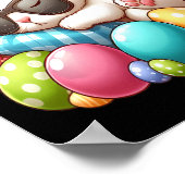 Happy paaster Bunny Rabbit Face Funny Easter Day W Poster (Hoek)