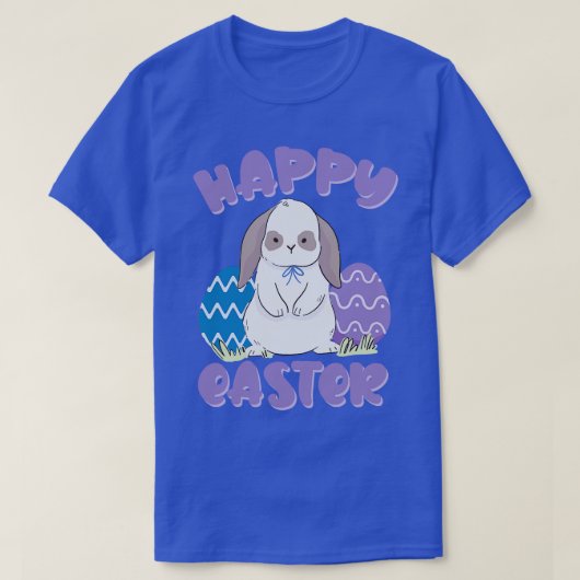 Happy paaster Bunny Rabbit Face Funny Easter Day W T-shirt (Design voorkant)