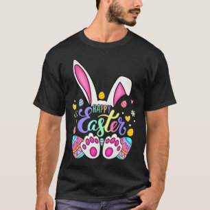 Happy paaster Bunny Rabbit Face Funny Easter Day W T-shirt