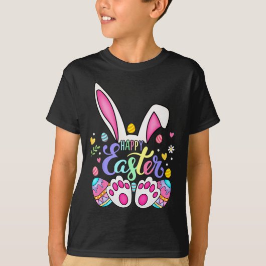 Happy paaster Bunny Rabbit Face Funny Easter Day W T-shirt (Voorkant)