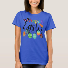 Happy Paaster Bunny Rabbit Face Funny Paasdag T-shirt
