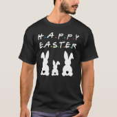Happy paaster Bunny Rabbit Heart Tail Funny Cute L T-shirt (Voorkant)