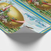  Happy Paaster Bunny Rabbits Easter Eggs Cadeaupapier (Hoek)