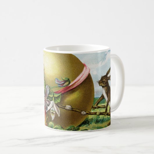  Happy Paaster Bunny Rabbits Easter Eggs Koffiemok (Voorkant rechts)