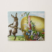  Happy Paaster Bunny Rabbits Easter Eggs Legpuzzel (Horizontaal)