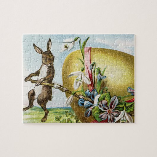 Happy Paaster Bunny Rabbits Easter Eggs Legpuzzel (Horizontaal)