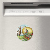 Happy Paaster Bunny Rabbits Easter Eggs Magneet (Insitu (Vaatwasser))