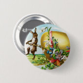 Happy Paaster Bunny Rabbits Easter Eggs Ronde Button 5,7 Cm (Voorkant /achterkant)