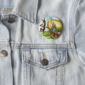 Happy Paaster Bunny Rabbits Easter Eggs Ronde Button 5,7 Cm (In situ)