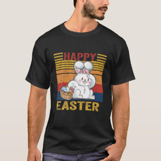 Happy Paaster Bunny Retro Rabbit Kinder Design Clo T-shirt