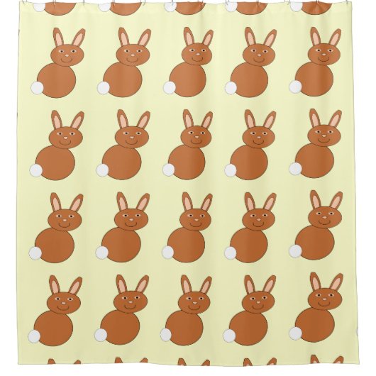 Happy Paaster Bunny Shower Curtain Douchegordijn (Voorkant)
