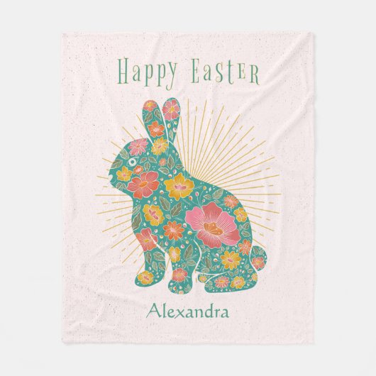 Happy Paaster Bunny  - Speciaal pasta Fleece Deken (Voorkant)