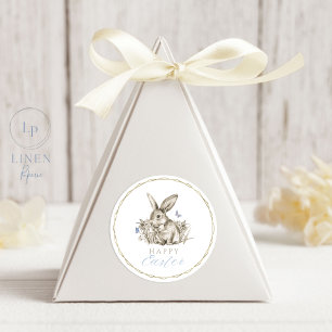 Happy Paaster Bunny Sticker Gold Circle Lijst