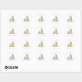 Happy Paaster Bunny-Stickers met aanpassing Ronde Sticker (Vel)