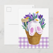Happy Paaster Bunny Tail Briefkaart (Voorkant / Achterkant)