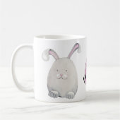Happy Paaster Bunny Waterverf handbeschilderd Koffiemok (Links)