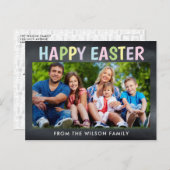 Happy Paaster Chalkboard foto Briefkaart (Voorkant / Achterkant)