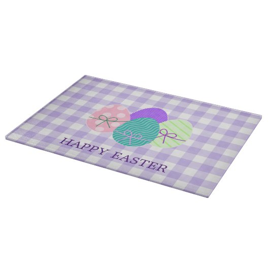 Happy Paaster Country Lavender Gingham Pattern Snijplank (Hoek)