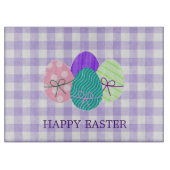 Happy Paaster Country Lavender Gingham Pattern Snijplank (Voorkant)