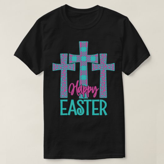 Happy Paaster Cross Leopard Jezus 1 T-shirt (Design voorkant)