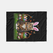 Happy Paaster Cute Bunny Cat Eggs Basket Easter Ca Fleece Deken (Voorkant (Horizontaal))