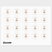 Happy Paaster Cute Bunny Classic Round Sticker (Vel)