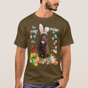Happy Paaster Cute Bunny Dog Chocolate Lab Eggs Ba T-shirt