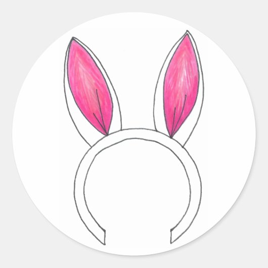 Happy Paaster Cute Bunny Rabbit Ears Baby shower Ronde Sticker (Voorkant)