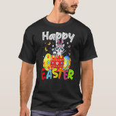 Happy Paaster Cute Bunny Rabiit Raccoon Eggs Hunt T-shirt (Voorkant)