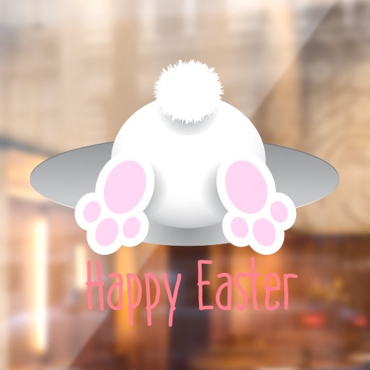 Happy Paaster Cute Bunny Tail Raamsticker (Vel 2)