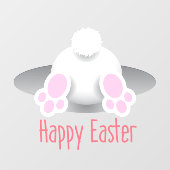 Happy Paaster Cute Bunny Tail Raamsticker (Vel)