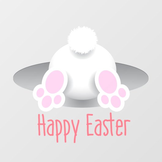Happy Paaster Cute Bunny Tail Raamsticker (Vel)