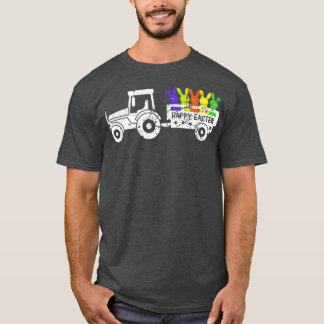 Happy Paaster Cute Easter Bunny Tractor  T-shirt