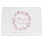 Happy Paaster Cute Pink Waterverf Pussy Willow Groot Cadeauzakje (Voorkant)