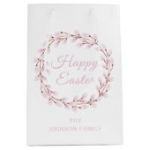 Happy Paaster Cute Pink Waterverf Pussy Willow Medium Cadeauzakje (Voorkant)