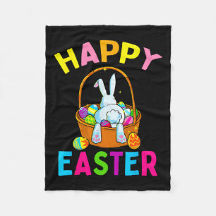 Happy Paaster Day Bunny Hunting Chocolate Eggs Egg Fleece Deken
