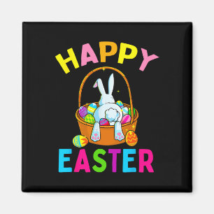 Happy Paaster Day Bunny Hunting Chocolate Eggs Egg Magneet