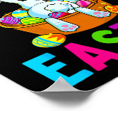 Happy Paaster Day Bunny Hunting Chocolate Eggs Egg Poster (Hoek)